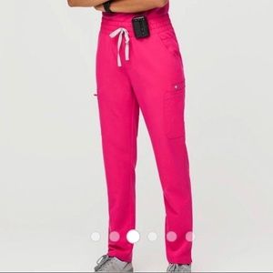 Yola Skinny Shocking Pink Figs Scrub Pants